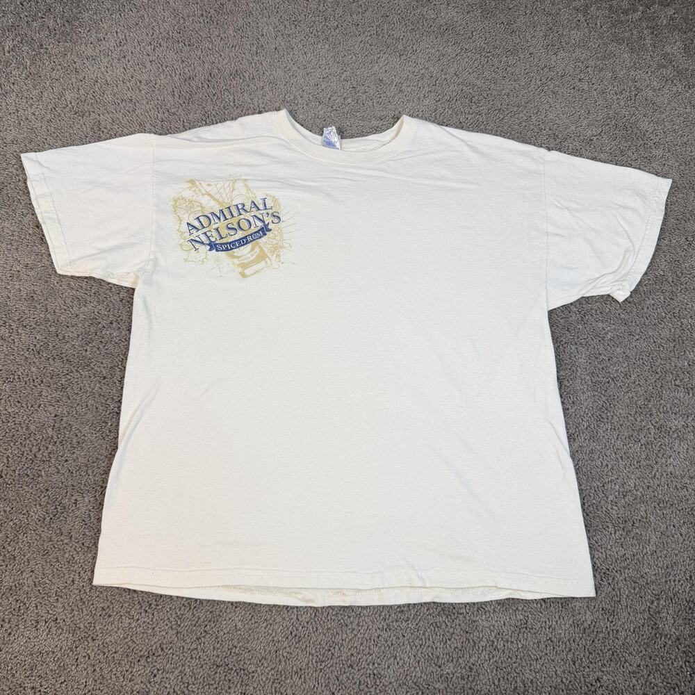 VTG Admiral Nelson's Shirt Mens XL Spiced Rum Graphic Crew Neck Y2K Cotton